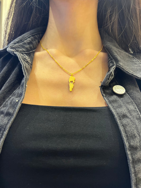 Lebanon map necklace